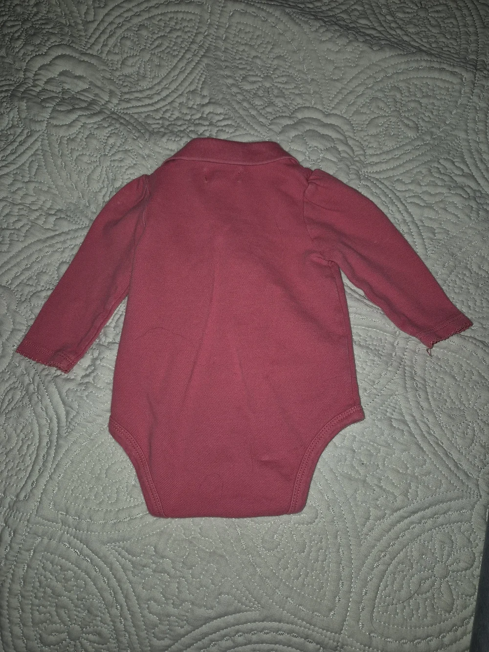 Ralph Lauren Pink Long-Sleeve Polo Bodysuit